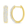 Thumbnail Image 3 of Diamond Cobblestone Hoop Earrings 1 ct tw 10K Yellow Gold