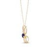 Thumbnail Image 1 of Oval-Cut Blue Sapphire & Diamond Accent Butterfly Necklace 10K Yellow Gold 18"