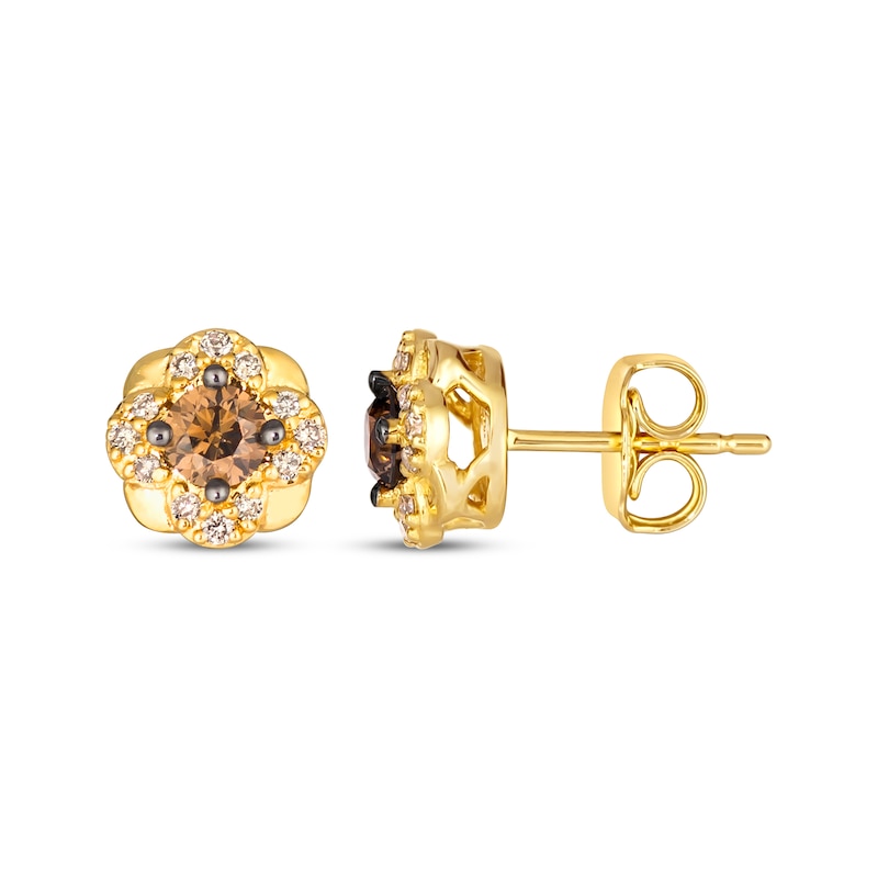 Main Image 3 of Le Vian Diamond Flower Earrings 1/2 ct tw 14K Honey Gold