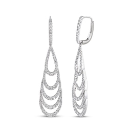 Diamond Layered Teardrop Earrings 2 ct tw 10K White Gold