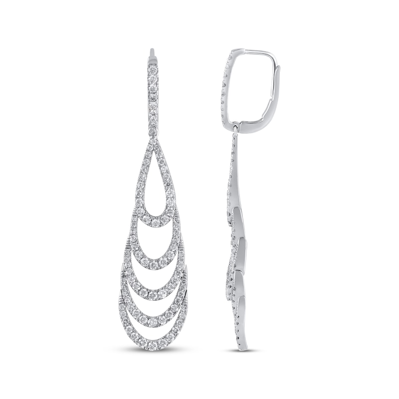 Main Image 3 of Diamond Layered Teardrop Earrings 2 ct tw 10K White Gold