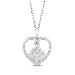 Hallmark Diamonds One Love Twisting Heart Necklace 1/3 ct tw Sterling SIlver 18&quot;