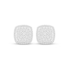 Thumbnail Image 2 of Multi-Diamond Cushion-Shaped Stud Earrings 1 ct tw 10K White Gold