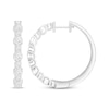 Thumbnail Image 1 of Diamond Alternating Hoop Earrings 1/4 ct tw Sterling Silver