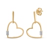 Thumbnail Image 0 of Diamond Tilted Heart Doorknocker Earrings 1/20 ct tw 10K Yellow Gold
