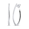 Thumbnail Image 1 of Black & White Diamond Inside-Out Hoop Earrings 1 ct tw 10K White Gold