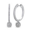 Thumbnail Image 1 of Multi-Diamond Hoop Drop Earrings 1/2 ct tw 10K White Gold