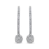 Thumbnail Image 2 of Multi-Diamond Hoop Drop Earrings 1/2 ct tw 10K White Gold