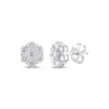 Thumbnail Image 1 of Multi-Diamond Flower Stud Earrings 1 ct tw 10K White Gold