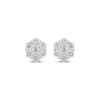 Thumbnail Image 2 of Multi-Diamond Flower Stud Earrings 1 ct tw 10K White Gold