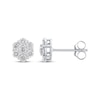 Thumbnail Image 3 of Multi-Diamond Flower Stud Earrings 1 ct tw 10K White Gold