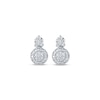 Thumbnail Image 2 of Diamond Circle Cluster Stud Earrings 1/10 ct tw 10K White Gold