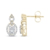 Thumbnail Image 1 of Diamond Oval Drop Stud Earrings 1/4 ct tw 10K Yellow Gold