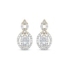 Thumbnail Image 2 of Diamond Oval Drop Stud Earrings 1/4 ct tw 10K Yellow Gold