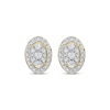 Thumbnail Image 1 of Multi-Diamond Oval-Frame Stud Earrings 1/4 ct tw 10K Yellow Gold