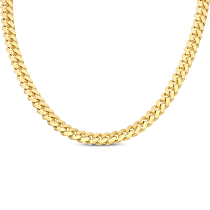 Solid Miami Cuban Curb Chain Necklace 6.93mm 10K Yellow Gold 22