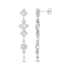 Thumbnail Image 1 of Princess & Round-Cut Diamond Scatter Drop Earrings 1-1/4 ct tw 14K White Gold