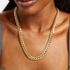 Thumbnail Image 4 of Hollow Cuban Curb Chain Necklace 9.3mm 10K Yellow Gold 22&quot;