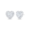 Thumbnail Image 0 of Multi-Diamond Heart-Shaped Stud Earrings 1 ct tw 10K White Gold