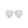 Thumbnail Image 1 of Multi-Diamond Heart-Shaped Stud Earrings 1 ct tw 10K White Gold