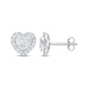 Thumbnail Image 2 of Multi-Diamond Heart-Shaped Stud Earrings 1 ct tw 10K White Gold