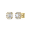 Thumbnail Image 1 of THE LEO Diamond Princess-Cut Halo Stud Earrings 1 ct tw 14K Yellow Gold