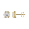 Thumbnail Image 3 of THE LEO Diamond Princess-Cut Halo Stud Earrings 1 ct tw 14K Yellow Gold