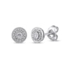 Thumbnail Image 1 of Round-Cut Diamond Milgrain Halo Stud Earrings 1/10 ct tw Sterling Silver