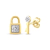 Thumbnail Image 1 of Diamond Lock & Key Stud Earrings 1/20 ct tw 10K Yellow Gold