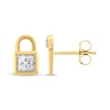 Thumbnail Image 2 of Diamond Lock & Key Stud Earrings 1/20 ct tw 10K Yellow Gold