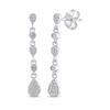 Thumbnail Image 1 of Multi-Diamond Teardrop Dangle Earrings 1/4 ct tw 10K White Gold