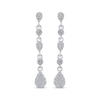 Thumbnail Image 2 of Multi-Diamond Teardrop Dangle Earrings 1/4 ct tw 10K White Gold