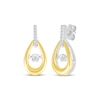 Thumbnail Image 1 of Unstoppable Love Diamond Teardrop Earrings 1/10 ct tw Sterling Silver & 10K Yellow Gold