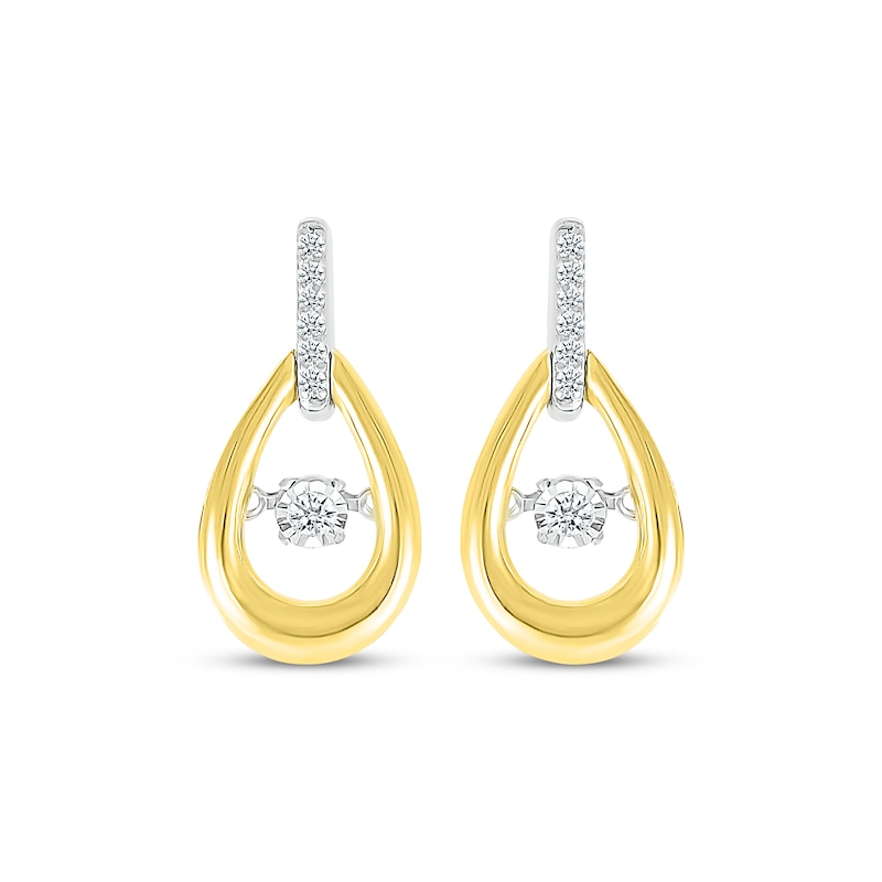 Main Image 2 of Unstoppable Love Diamond Teardrop Earrings 1/10 ct tw Sterling Silver & 10K Yellow Gold