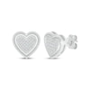 Thumbnail Image 0 of Multi-Diamond Heart Stud Earrings 1/10 ct tw Sterling Silver