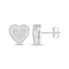 Thumbnail Image 2 of Multi-Diamond Heart Stud Earrings 1/10 ct tw Sterling Silver