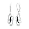 Thumbnail Image 0 of Black & White Diamond Infinity & Hearts Dangle Earrings 1/5 ct tw Sterling Silver