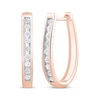 Thumbnail Image 0 of Diamond Channel Oval Hoop Earrings 1/5 ct tw 10K Rose Gold