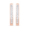 Thumbnail Image 1 of Diamond Channel Oval Hoop Earrings 1/5 ct tw 10K Rose Gold