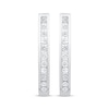 Thumbnail Image 2 of Diamond Channel Oval Hoop Earrings 1/2 ct tw 10K White Gold