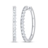 Thumbnail Image 1 of Diamond Line Hoop Earrings 1 ct tw 10K White Gold