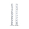 Thumbnail Image 2 of Diamond Line Hoop Earrings 1 ct tw 10K White Gold