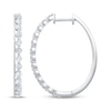 Thumbnail Image 3 of Diamond Line Hoop Earrings 1 ct tw 10K White Gold