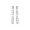 Thumbnail Image 1 of Round-Cut Diamond Hoop Earrings 1/4 ct tw 10K Two-Tone Gold