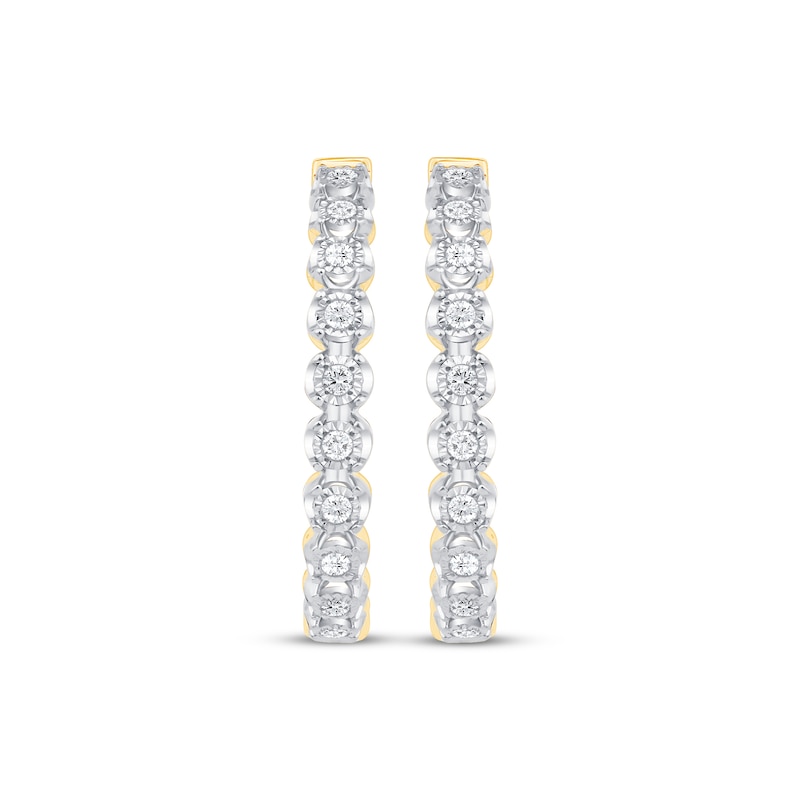 Round-Cut Diamond Hoop Earrings 1/4 ct tw 10K Two-Tone Gold