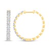 Thumbnail Image 2 of Round-Cut Diamond Hoop Earrings 1/4 ct tw 10K Two-Tone Gold