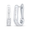 Thumbnail Image 1 of Channel-Set Diamond Oval Hoop Earrings 1/2 ct tw 10K White Gold