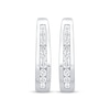 Thumbnail Image 2 of Channel-Set Diamond Oval Hoop Earrings 1/2 ct tw 10K White Gold