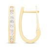 Thumbnail Image 3 of Channel-Set Diamond Oval Hoop Earrings 1 ct tw 10K Yellow Gold