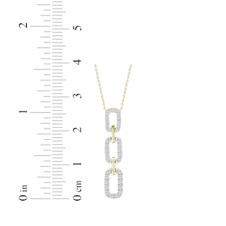 Linked Always Diamond Three-Link Chain Drop Necklace 1/4 ct tw 10K ...